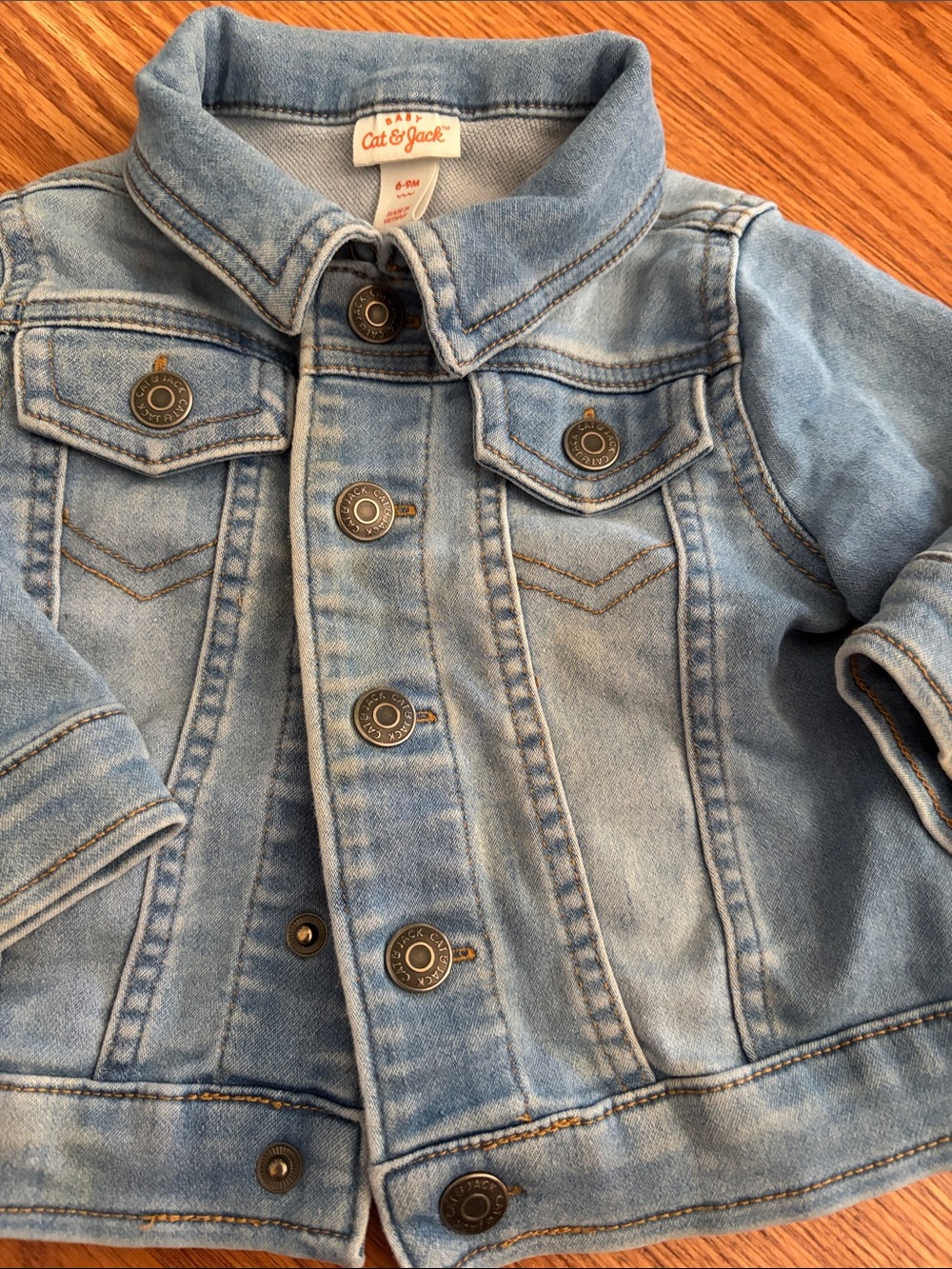 Cat & Jack Kids Light Blue Denim Jacket with Button Front